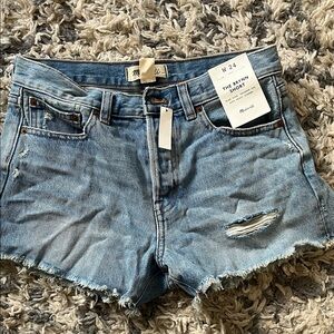 Madewell Light Blue Distressed Denim Shorts